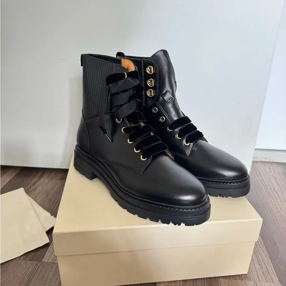 Sézane Black Leather Boots